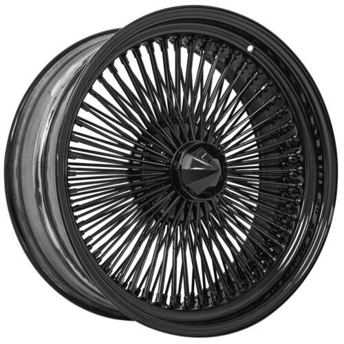 22×8″ LA Wire Wheels 150-Spoke Straight Lace Custom Full Gloss Black Rims – Set of 4