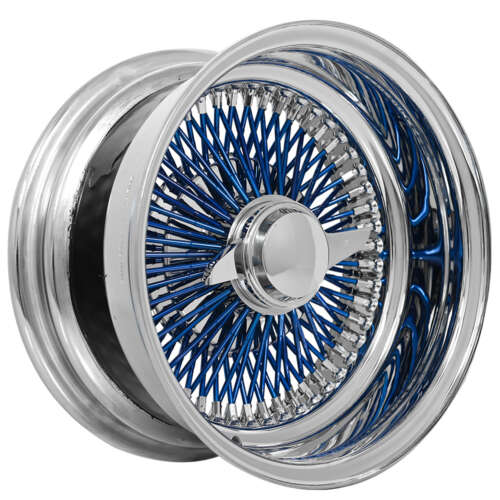 13×7 LA wire wheels blue spoke chrome