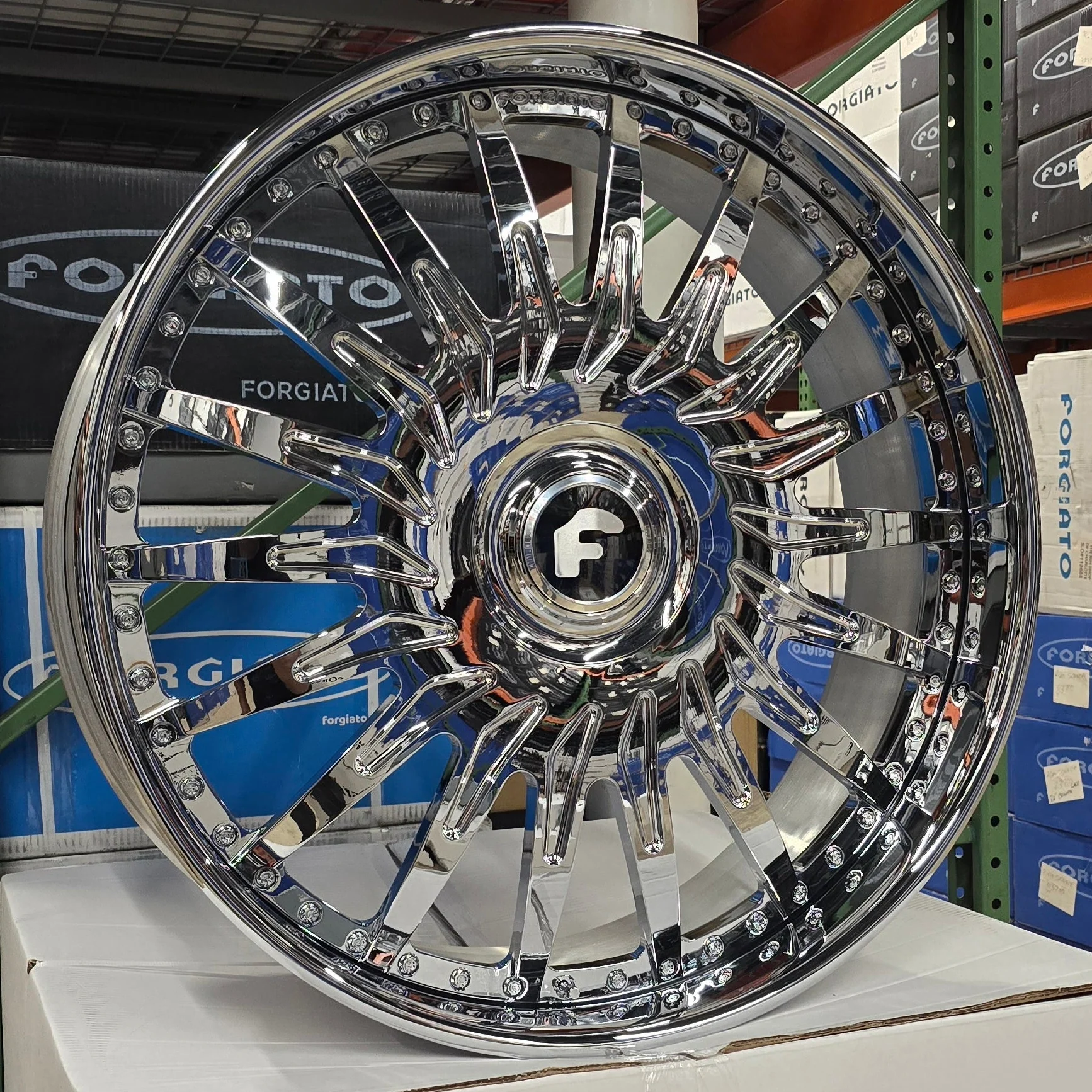 28″ Forgiato Denti Chrome Wheels 6×139.7 | For Escalade, Tahoe, Yukon, Cybertruck & More