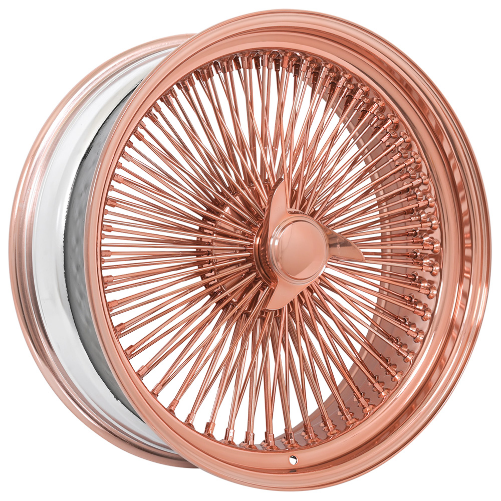 24″ Rose Gold Wire Wheels Staggered 24×9/24×10